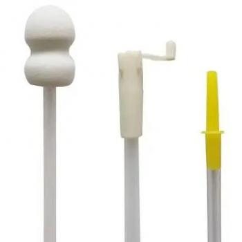 Conic foam catheter with handle + flexible extension